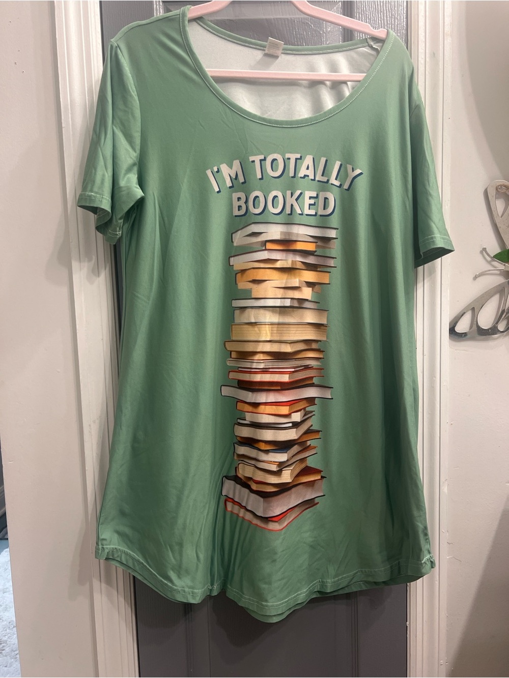 Women's Mint Green 'I'm Totally Booked' Graphic Tee